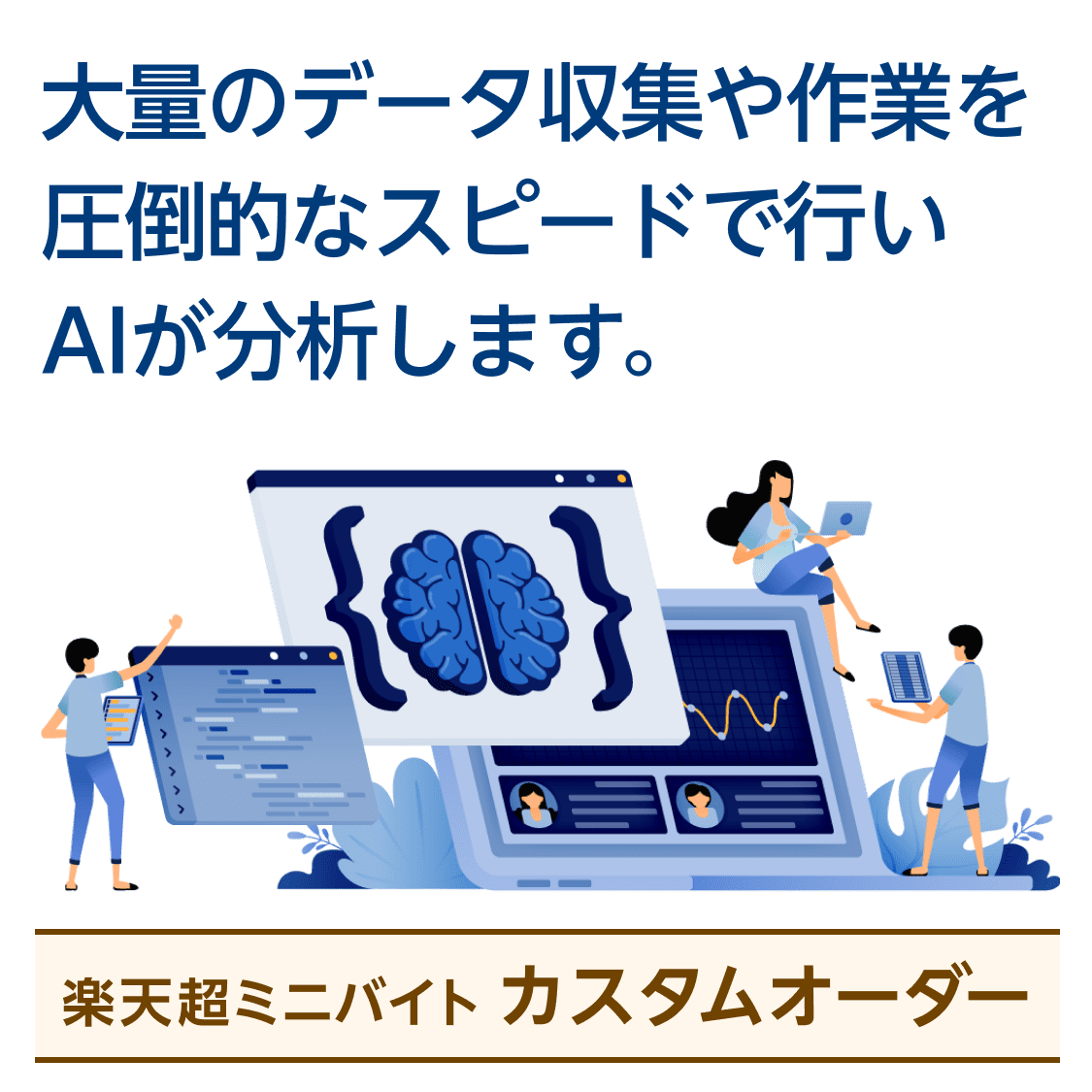 あなたの欲しいデータを、その日のうちにあなたのもとに。 楽天超ミニバイト カスタムオーダー